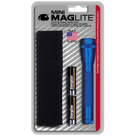 MAGLITE MagLITE MAGM2A11H Mini Maglite AA Flashlight with Holster- Blue MAGM2A11H